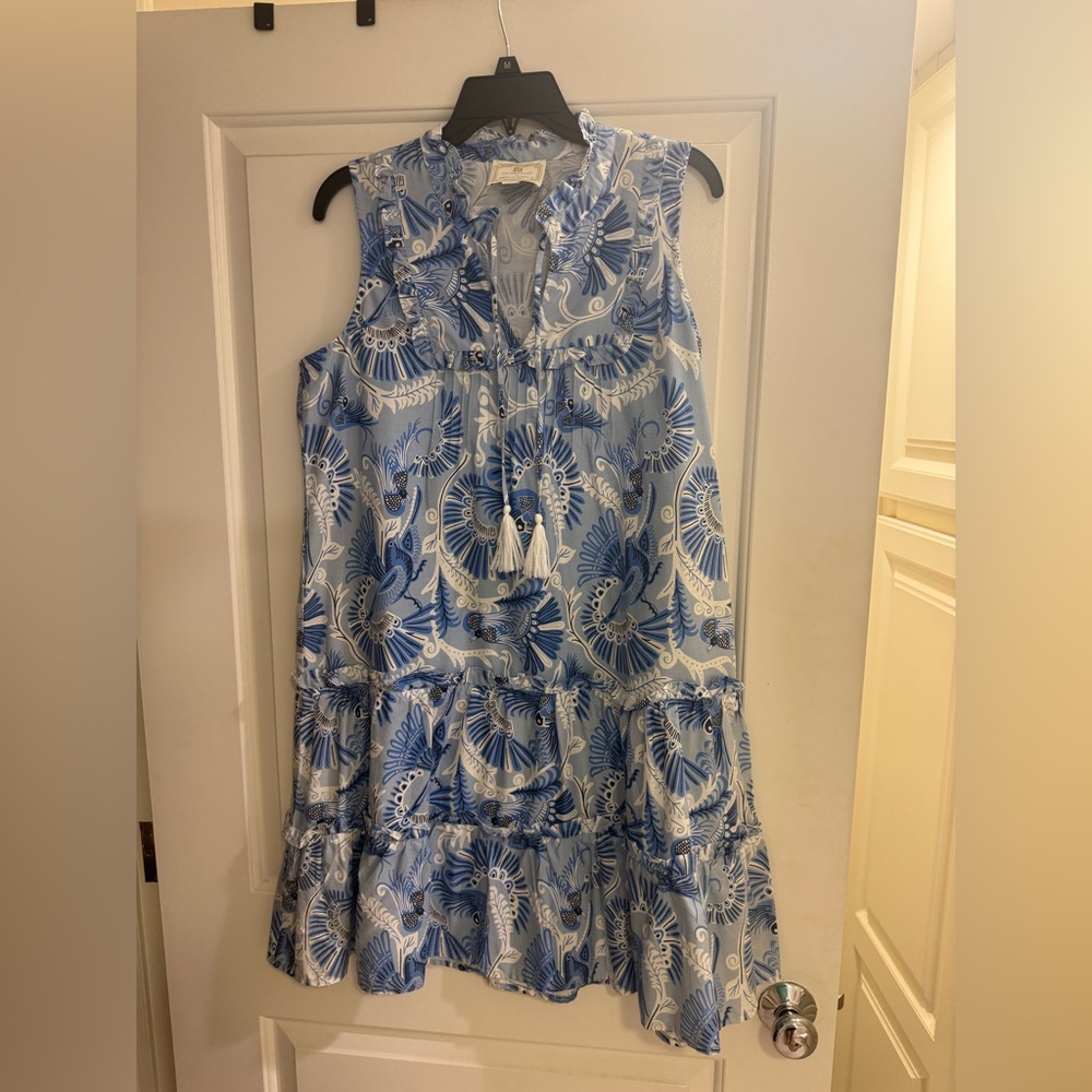 Sail to Sable x CK Bradley Blue Floral Sleeveless Dress